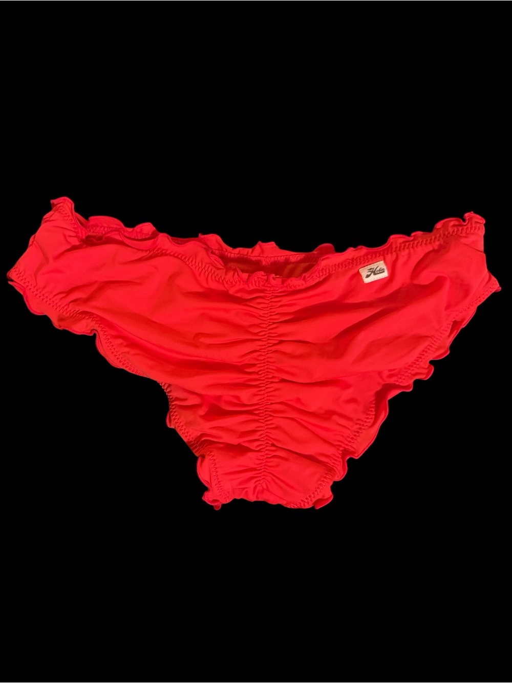 Hobie Ruffle Swim Bikini Bottom Coral Orange Pink Swimsuit NWT
